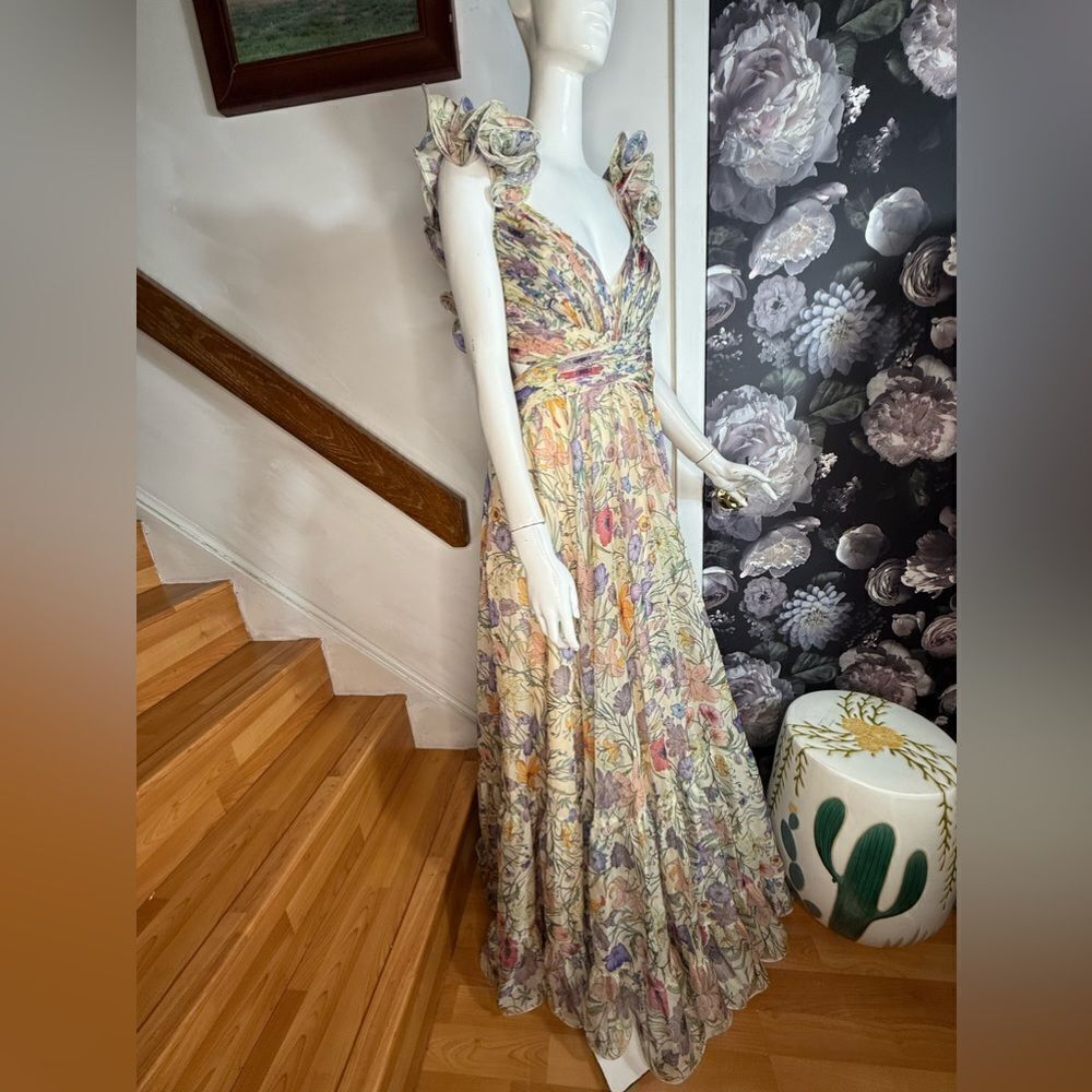 Mac Duggal Flutter-Sleeve V-Neck Maxi Dress/ size 10 - Picture 7 of 12